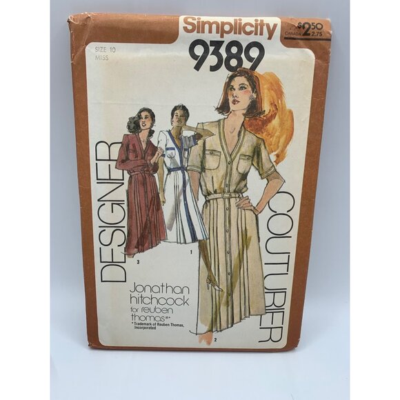 Simplicity Misses Dress Sewing Pattern sz 10 9389 - uncut - Picture 1 of 2